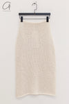 SWAYING 24 Autumn and Winter Thick Seamless Straight Skirt SW-SW24AW3B02-BAI White